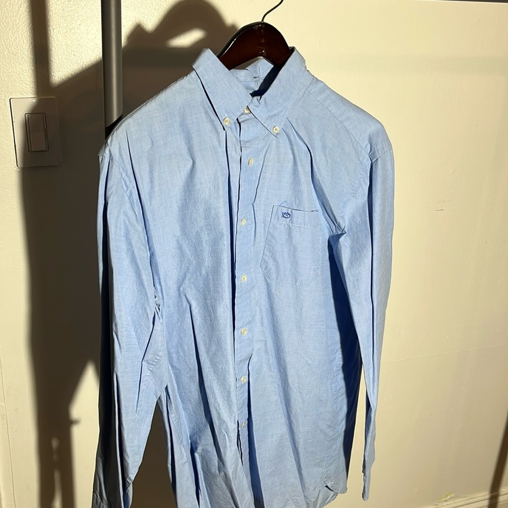 Southern Tide Classic Fit Micro Gingham Button Up Performance Sport Shirt Size L